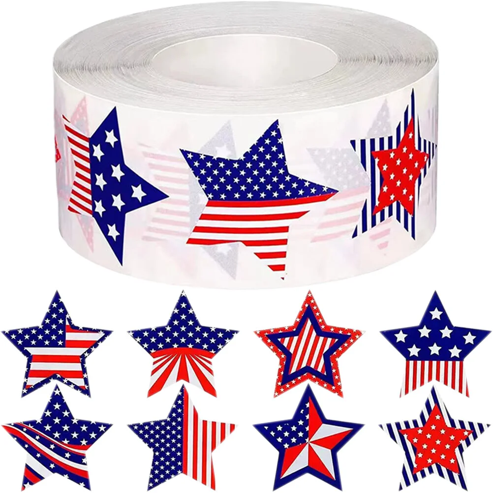 

Independence Day Stickers American Flag Label Gift Round Labels Copper Plate 4th July Sealing Holiday Box Decals Envelop