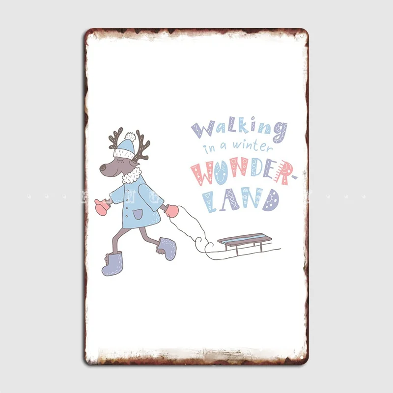 

Walking In A Winter Wonder Poster Metal Plaque Pub Decoration Bar Cave Garage Decoration Tin Sign Posters