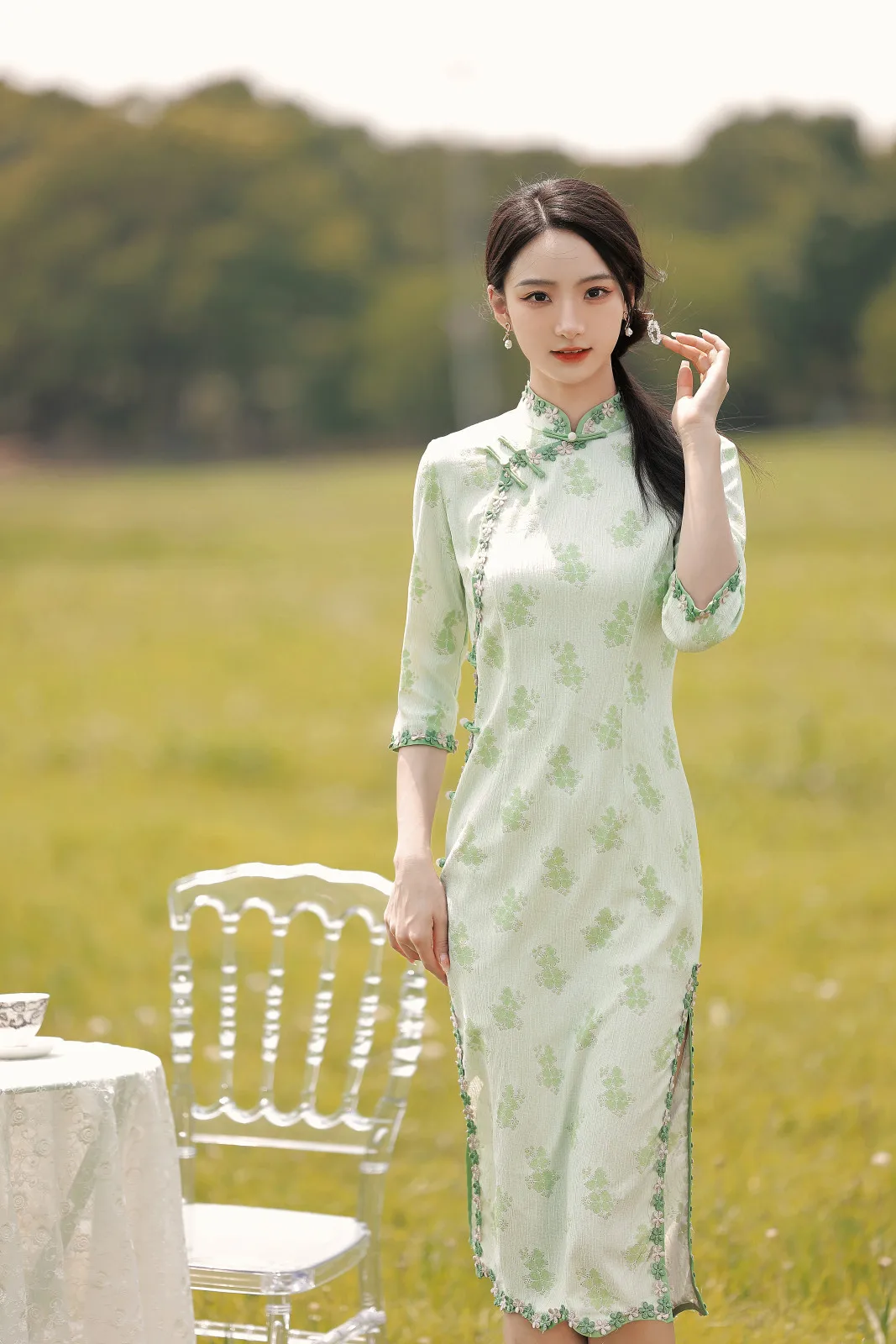 2023 современное улучшенное платье Чонсам в китайском стиле новый цветочный