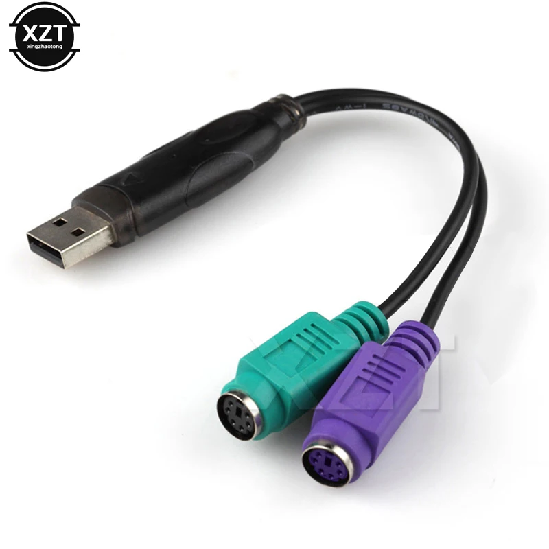 

Newest USB Male to 6Pin 6 Pin PS2 for PS/2 Female Extension Cable Y Splitter Adapter Connector for Keyboard Mouse Scanner