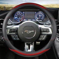 carbon fiber leather car steering wheel cover non slip for ford mustang 2015 2019 mustang gt 2015 2019 auto accessories