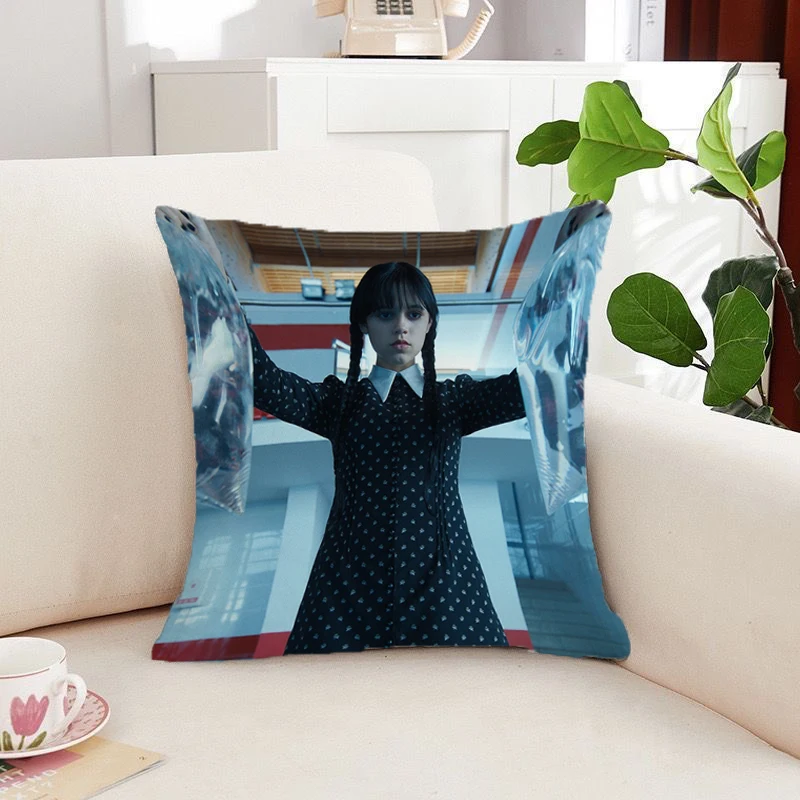 

Duplex Printed Pillow Cover Wednesday Addams Decorative Pillows for Bed Short Plush Pillowcase Cushions Sofa Home Cushion Covers