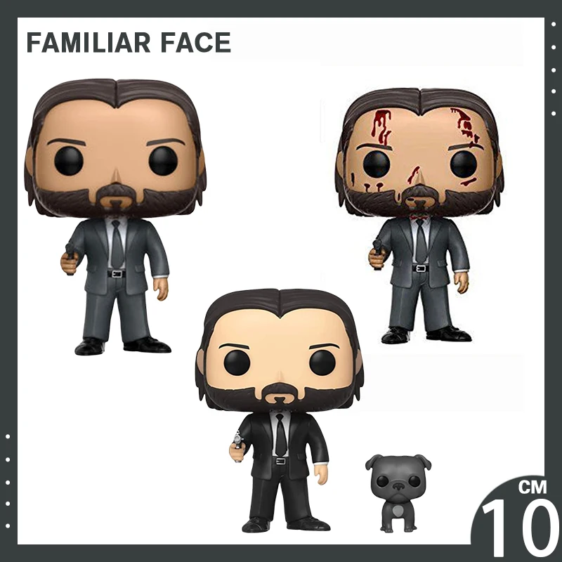 9cm John Wick POP Anime Figure John Wick Figures PVC Statue Model Figurine Doll Collection Decoration Room Ornament Toys Gifts