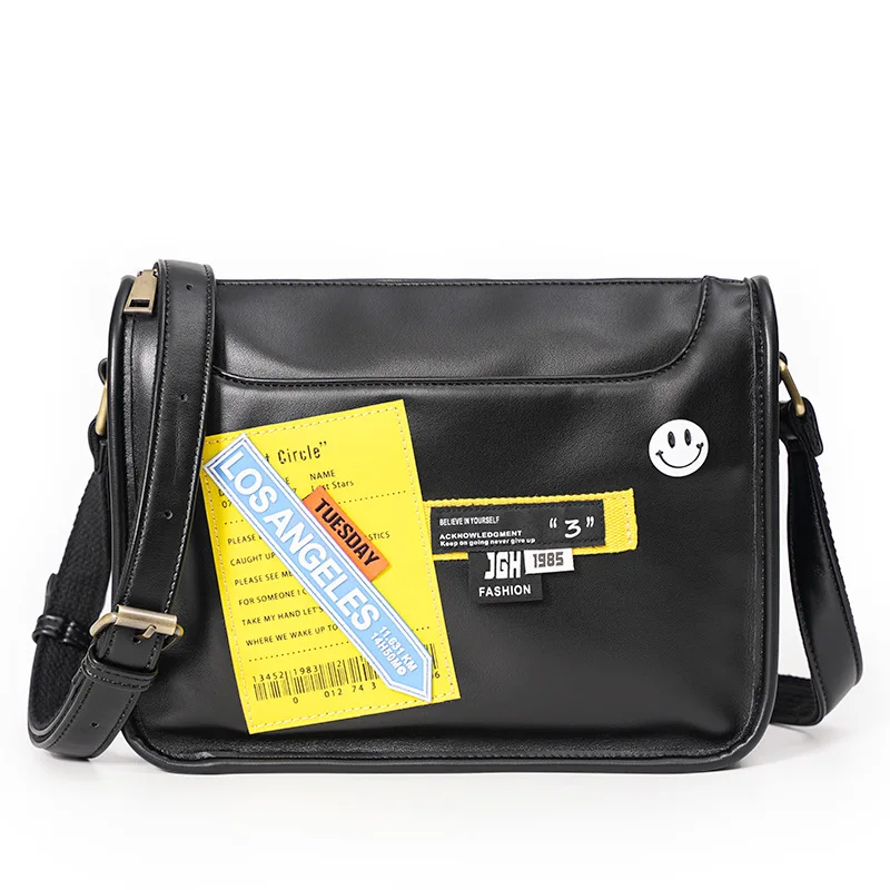 

Сумка кросс-боди мужская из экокожи, модный саквояж кросс-боди, повседневная дизайнерская сумочка-мессенджер, чемоданчик на плечо в деловом стиле