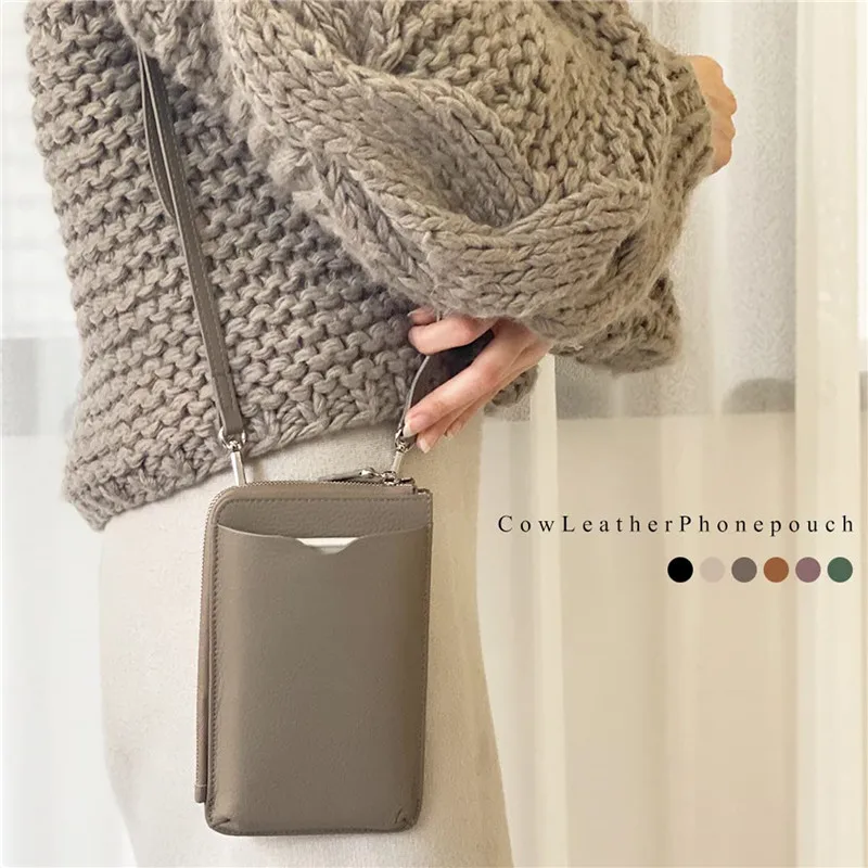 

Woman Cellphone Bag Brand Shoulder Bag 2023 New Women's Travel Crossbody Bags Genuine Leather Mini Shopping Messenger Bag Female