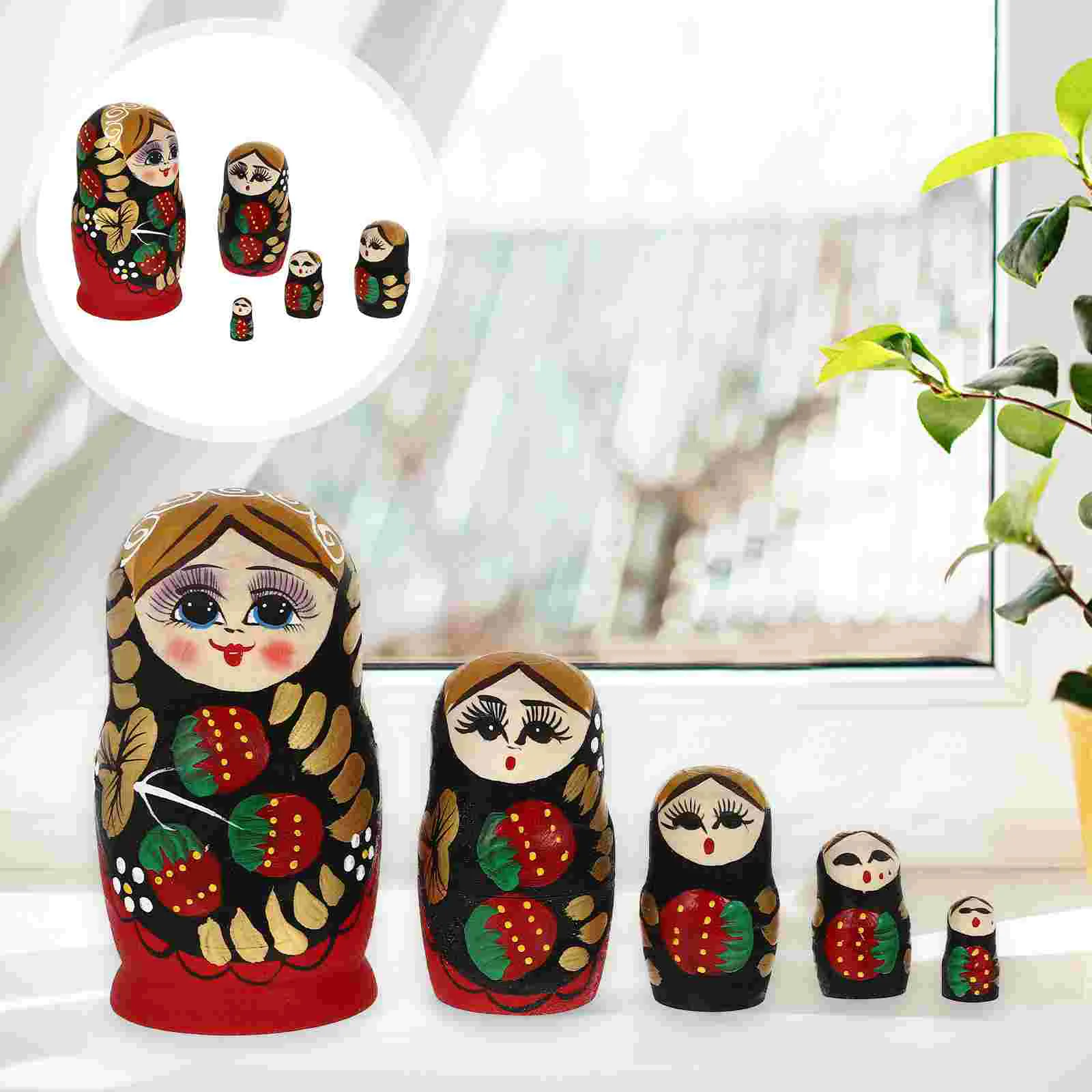 

5Pcs Painted Creative Funny Children Plaything Home Adorn Matryoshka Matryoshka Toy