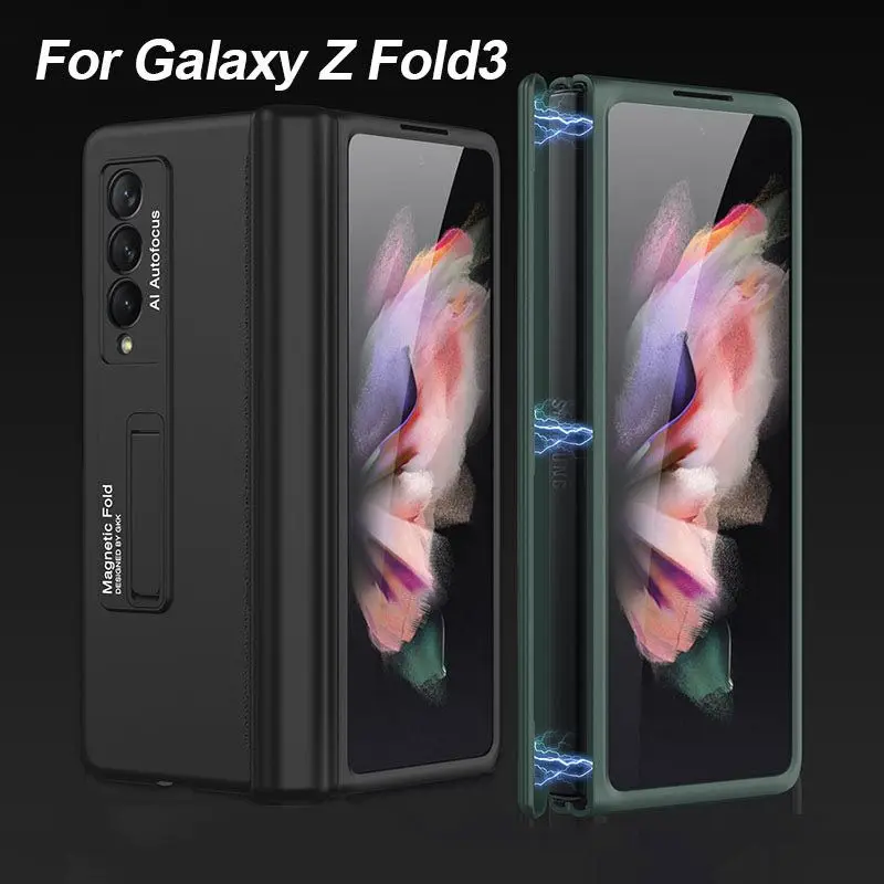 

GKK Original Case For Samsung Galaxy Z Fold 3 5G Case All-included Magnetic Hinge Holder Stand Hard Cover For Galaxy Z Fold3 5G