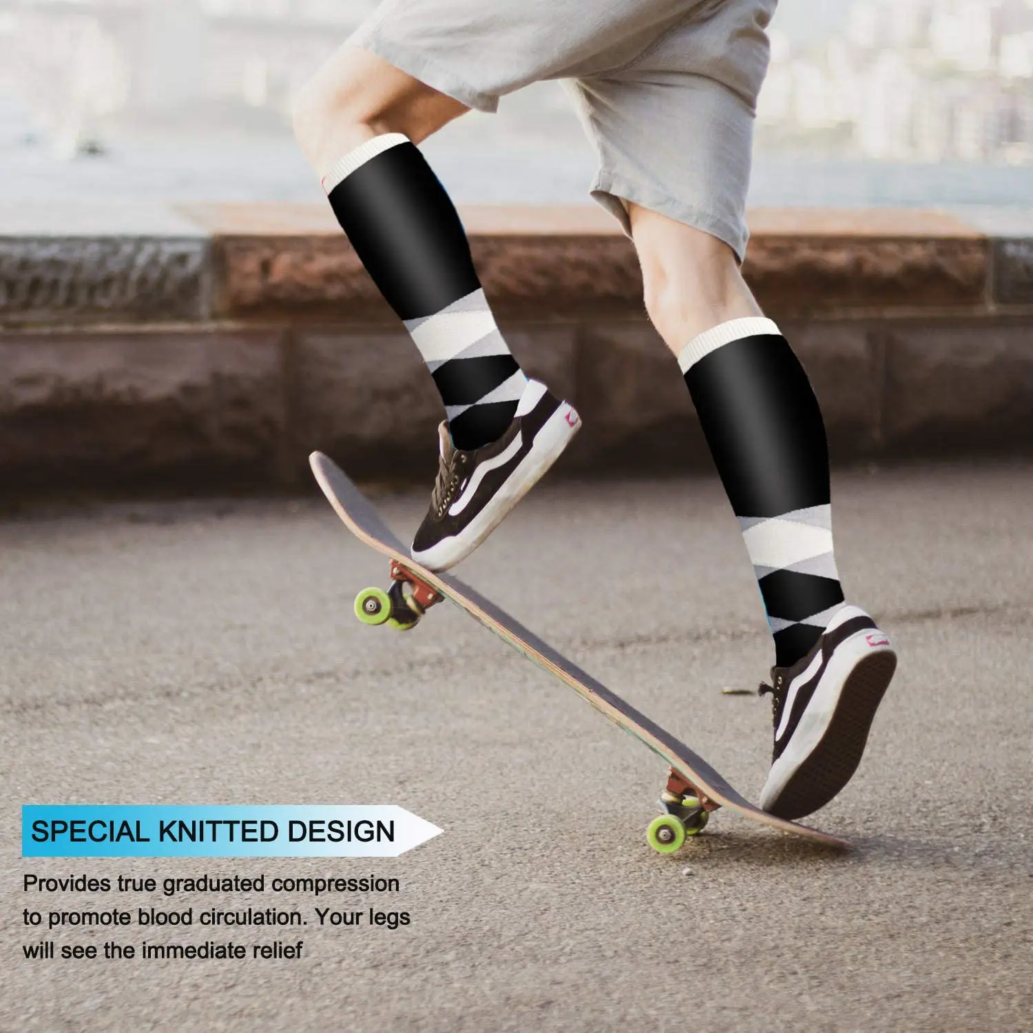 Black Color Unisex Compression Stockings Cycling Socks Men Fit Medical Edema Diabetes Varicose Veins Running Marathon Socks Men