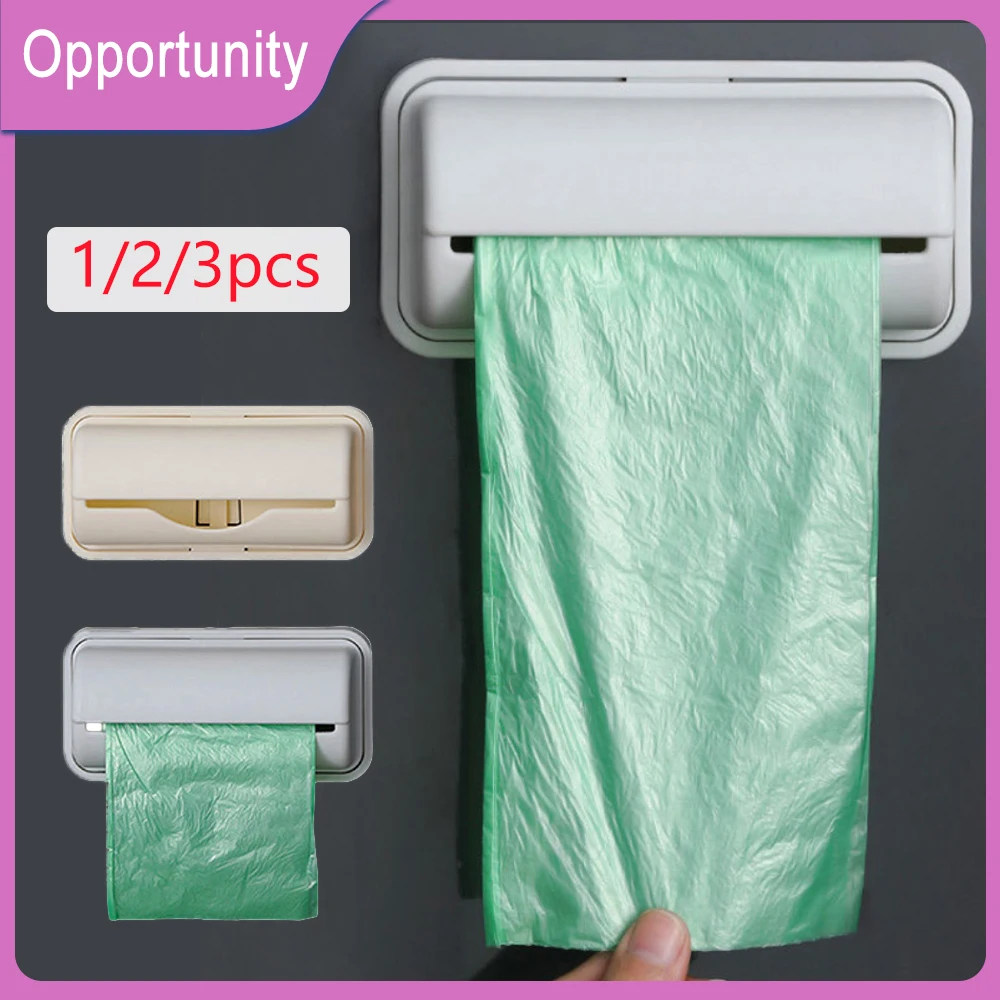 

Practical Garbage Bag Dispenser Multifunctional Plastic Bag Container No Punching Trash Bag Organizer Kitchen Grocery Bag Holder