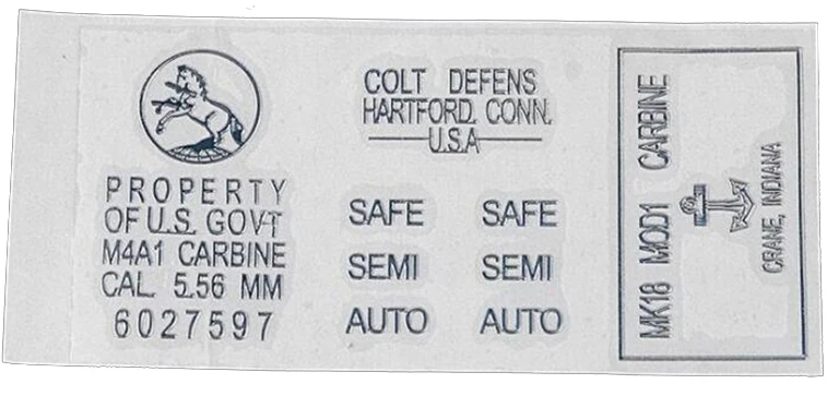 

Металлические наклейки M4 AKA золотые