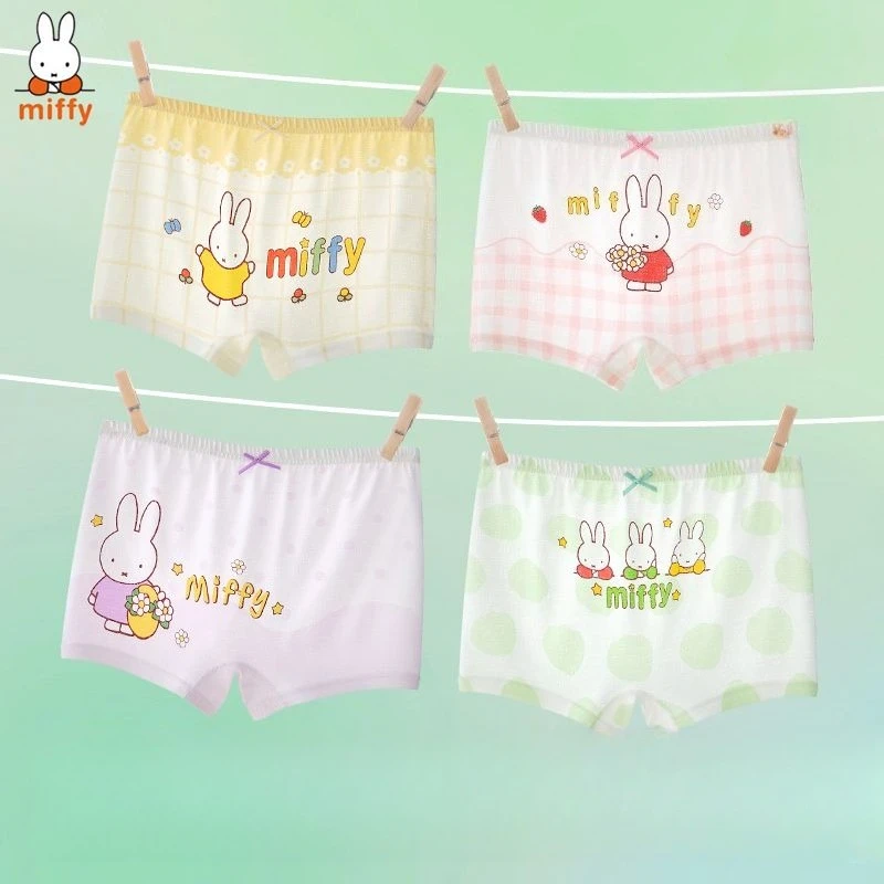 Фото Мультяшные трусы Kawaii Miffy 7A: антибактериальные, летние, из ледяного шелка, дышащие, впитывающие пот, легкие, прохладные, комфортные №2