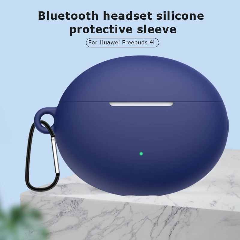 Чехол-накладка из силикона для беспроводных Bluetooth наушников Huawei Freebuds 4i с крючком.