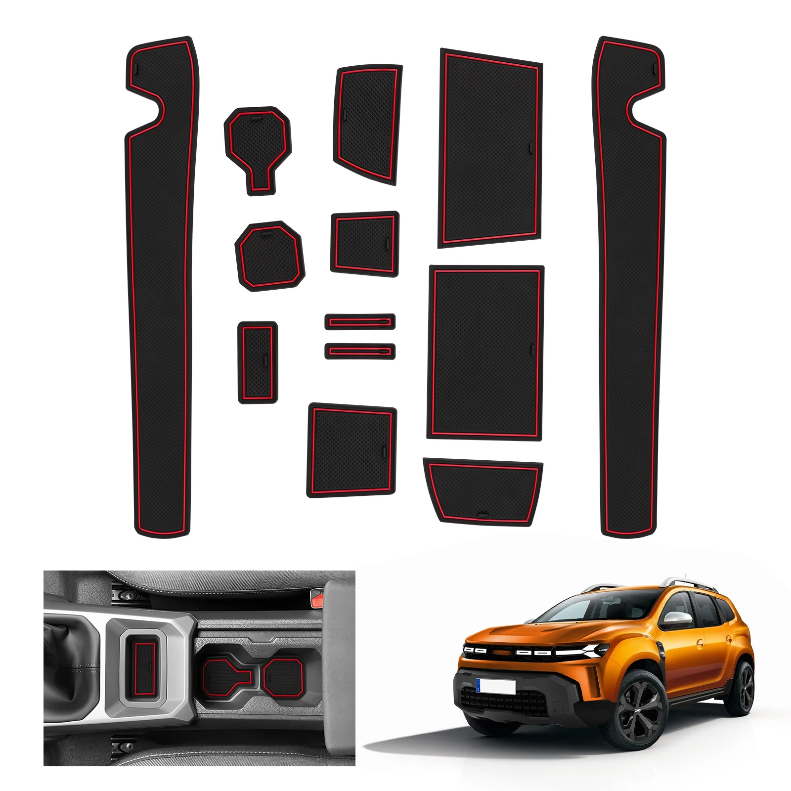 Фото RUIYA для Dacia Duster 3 2024 2025 автомобиля двери паз коврик анти-скольжения слот Pad Авто интерьер Dacia Duster 3 аксессуары 2024 №1