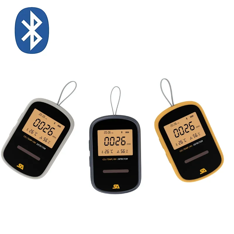 Дорожная газовая сигнализация CO детектор угарного газа Bluetooth с температурой и