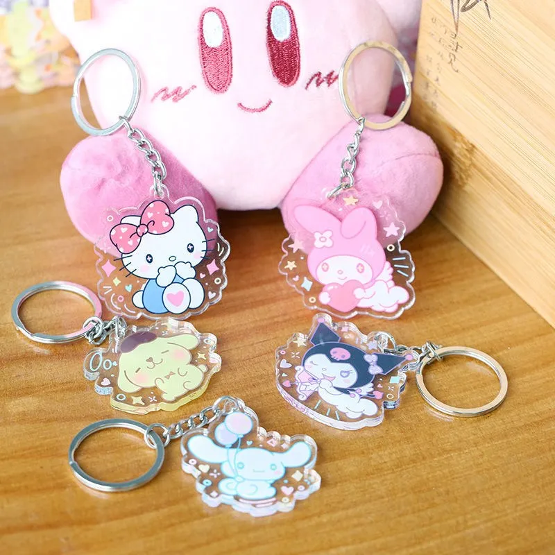 

Sanrio аниме Kuromi Hello Kitty Cinnamoroll Kawaii, брелок для косплея, декоративные аксессуары, подвеска для автомобильного ключа, милый женский подарок