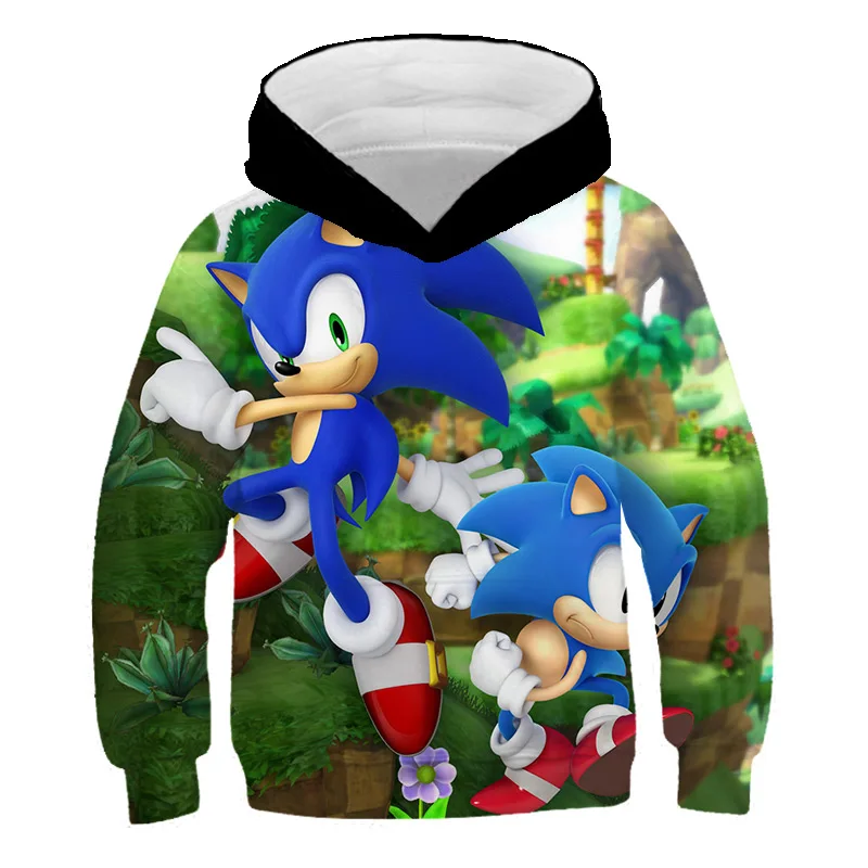 

3D Print sonic Boys Super Sonic Cartoon Hoodies Autumn Kids Hooded Sweatshirt Clothes Children Long Sleeve Pullover 4-14 year