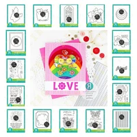 rainbow circle confetti roses wildflowers 2022 new metal cutting dies stamps scrapbook diary decoration embossing template