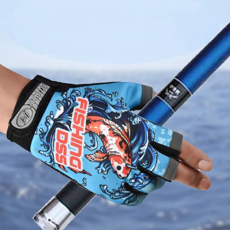 

Anti-Slip Breathable Fishing Gloves for Men, Three Cut Finger, Outdoor Sports, Hunting, Camping, Angling Equipment