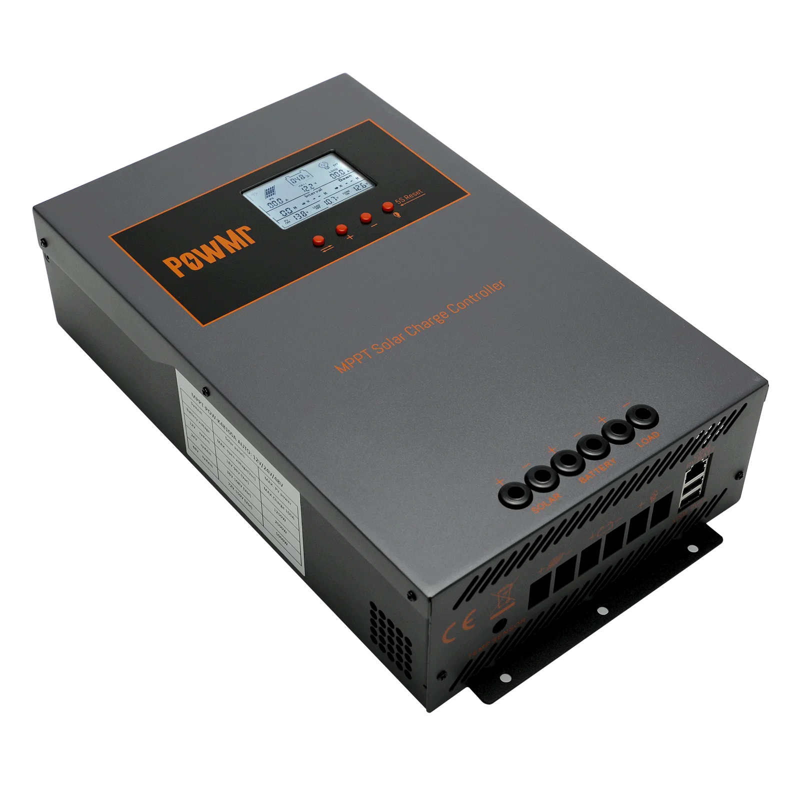 PowMr Китайская фабрика 100A 12/24/48V DC Солнечный контроллер Автоматически