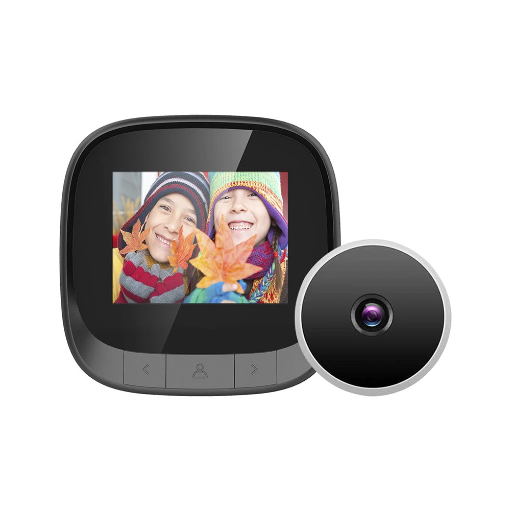 

2.4inch LCD Screen Recording Bell USB Rechargeable 90 Degree Wide Angle Peephole Anti Theft ABS Electronic Door Viewer