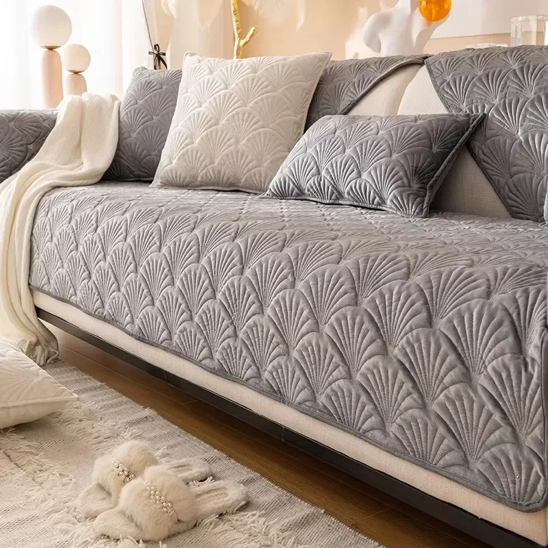 Сплошной цвет красный мягкий утолщенный фланелевый стеганый диван полотенце