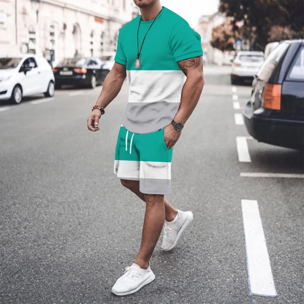 Новинка 2022 мужские комплекты летний спортивный костюм модная одежда для мужчин