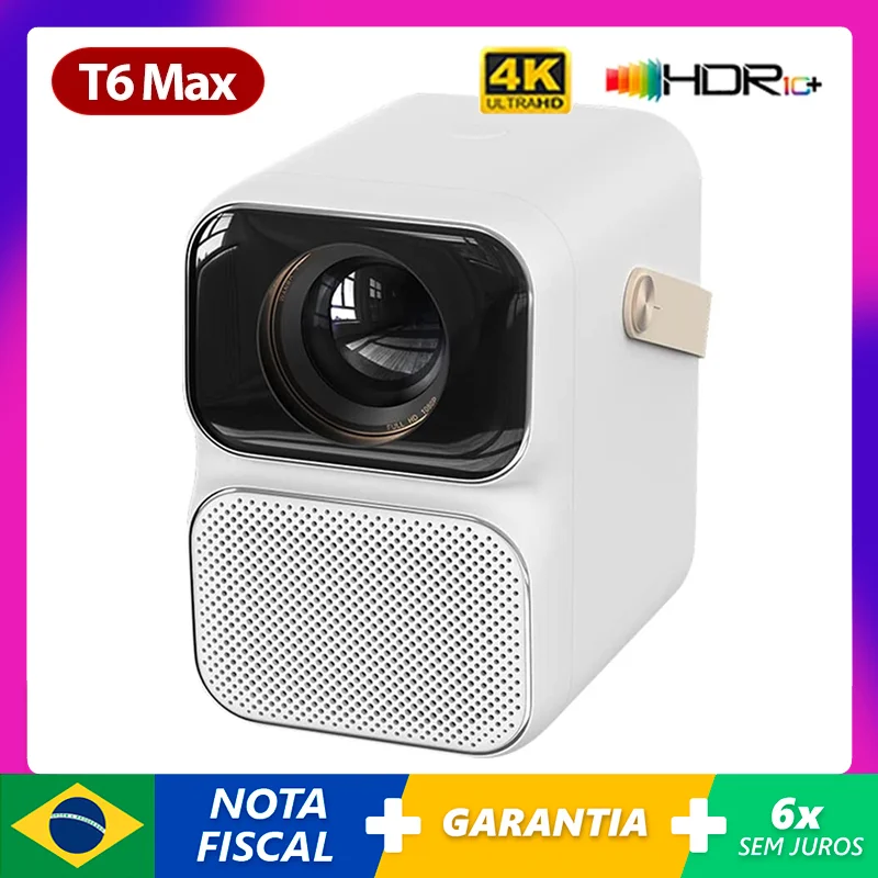 

Wanbo T6 MAX Mini Projector 4K 1080P Android 9.0 Portable Projector Beamer 650ANSI Lumen 5G WiFi Projector AI Voice Home Theater