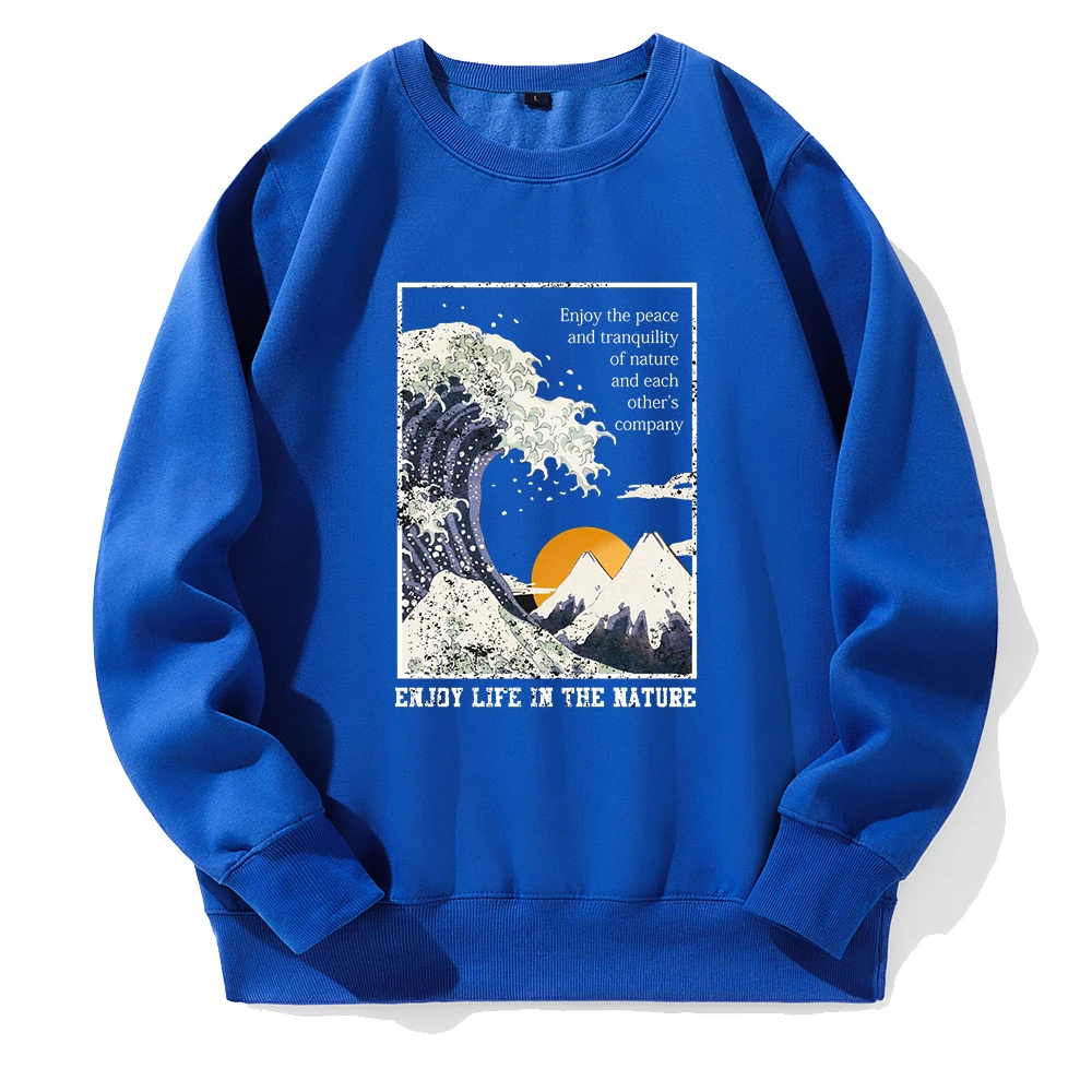 

Мужская Флисовая Толстовка с капюшоном и принтом в виде природы