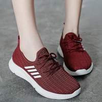 women casual shoes fashion breathable walking mesh flat shoes sneakers women gym vulcanized shoes pink red female footwear