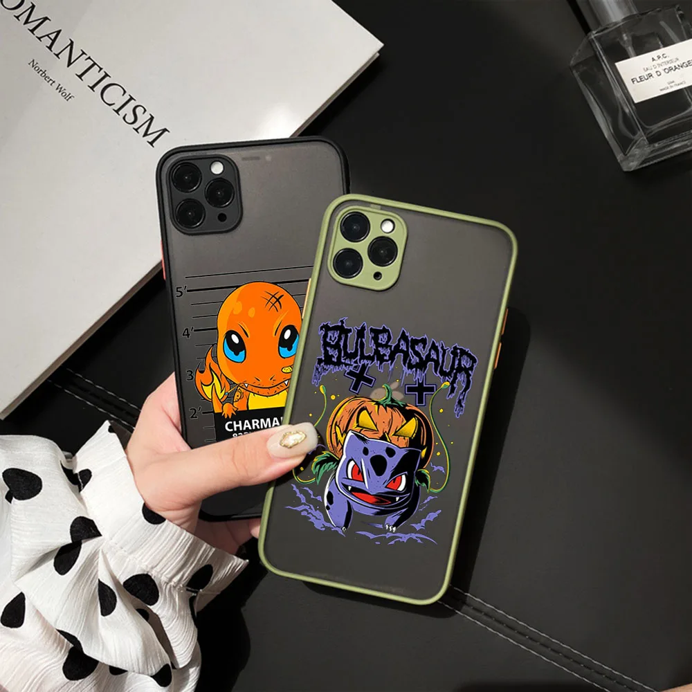 Для iphone 15 8 7 14 Plus 13 12 11 Mini Pro SE XS Max X XR 6 6s Пикачу Сквиртл Покемон матовый прозрачный