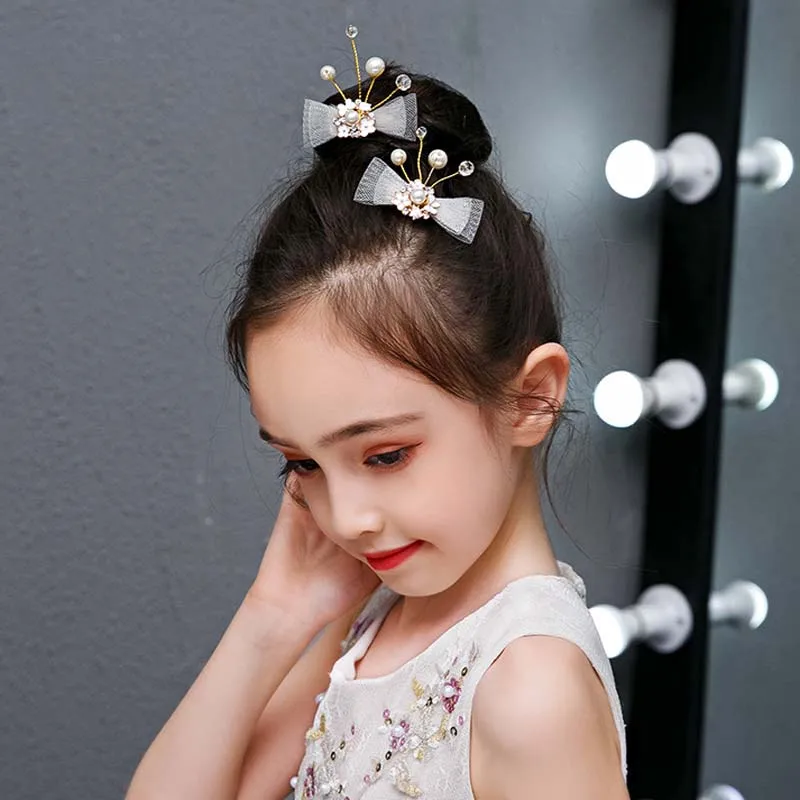 

2pcs Luxury Tiaras for Girls Party and Wedding Accessories Hair Clips for Children Princess Birthday Barrettes Crystal Hairpins