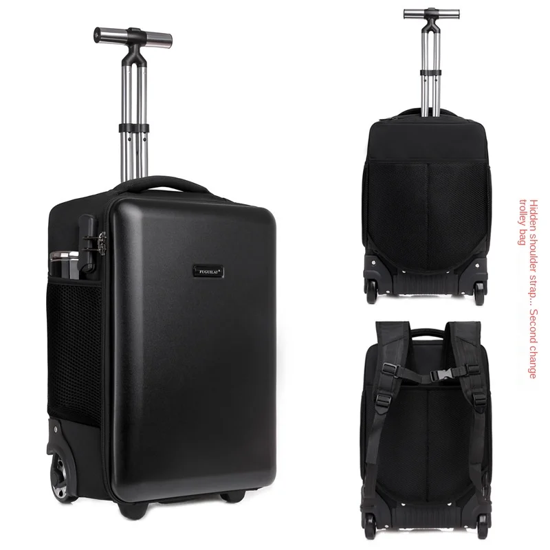 On Wheels Shoulder Trolley Backpack For Men And Women