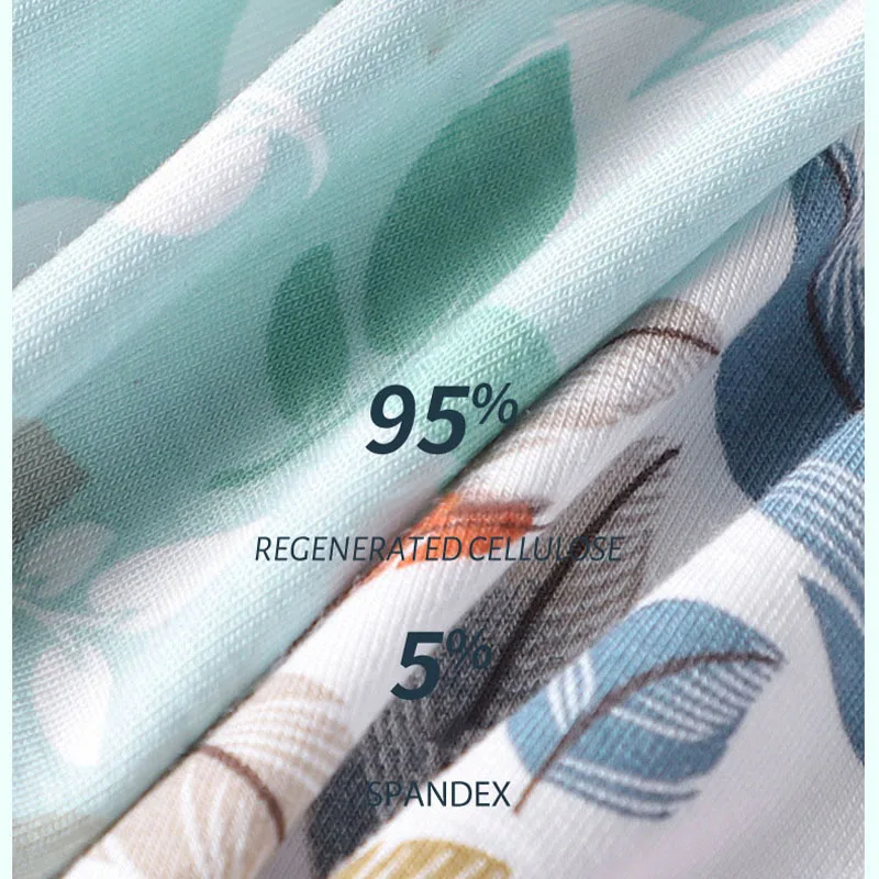 3PCS Men Underwear Modal Seamless Print Refreshing Man Boxers Underpants Recycled Fiber Breathable Mens Panties Boxershorts