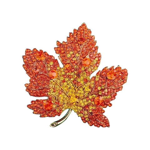 Броши Dmari 4-цветные хрустальные кленовые листья