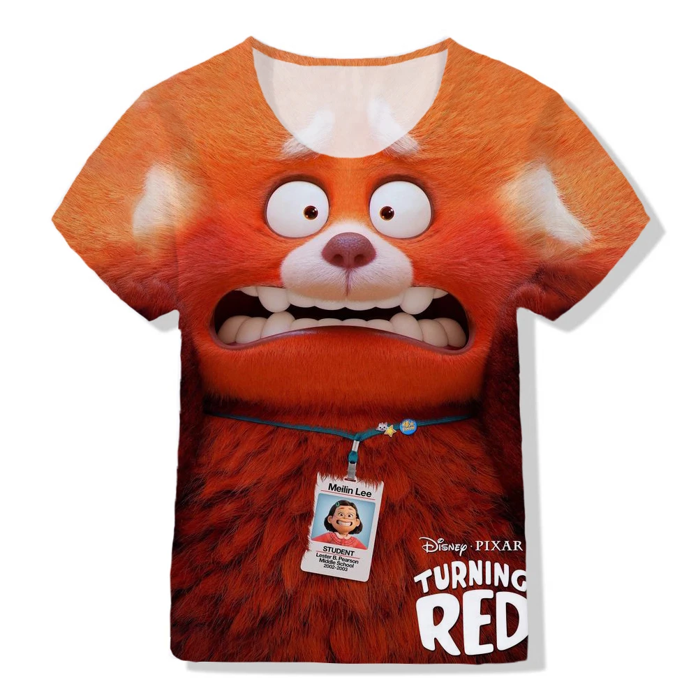 

Disney Animation Turn Red Cartoon Animal Panda 3d Printing Children's Clothing Daily Gifts Role Play Birthday Short Sleeve Top