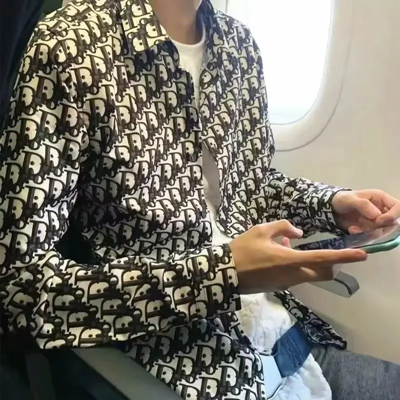 Модная мужская куртка-рубашка с длинным рукавом весна-осень 2023 корейский стиль