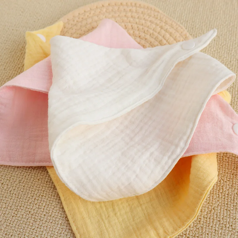 Baby Bibs for Feeding Muslin Cotton Stuff Newborn Button Soft Triangle Saliva Towel Burp Cloth Drool |