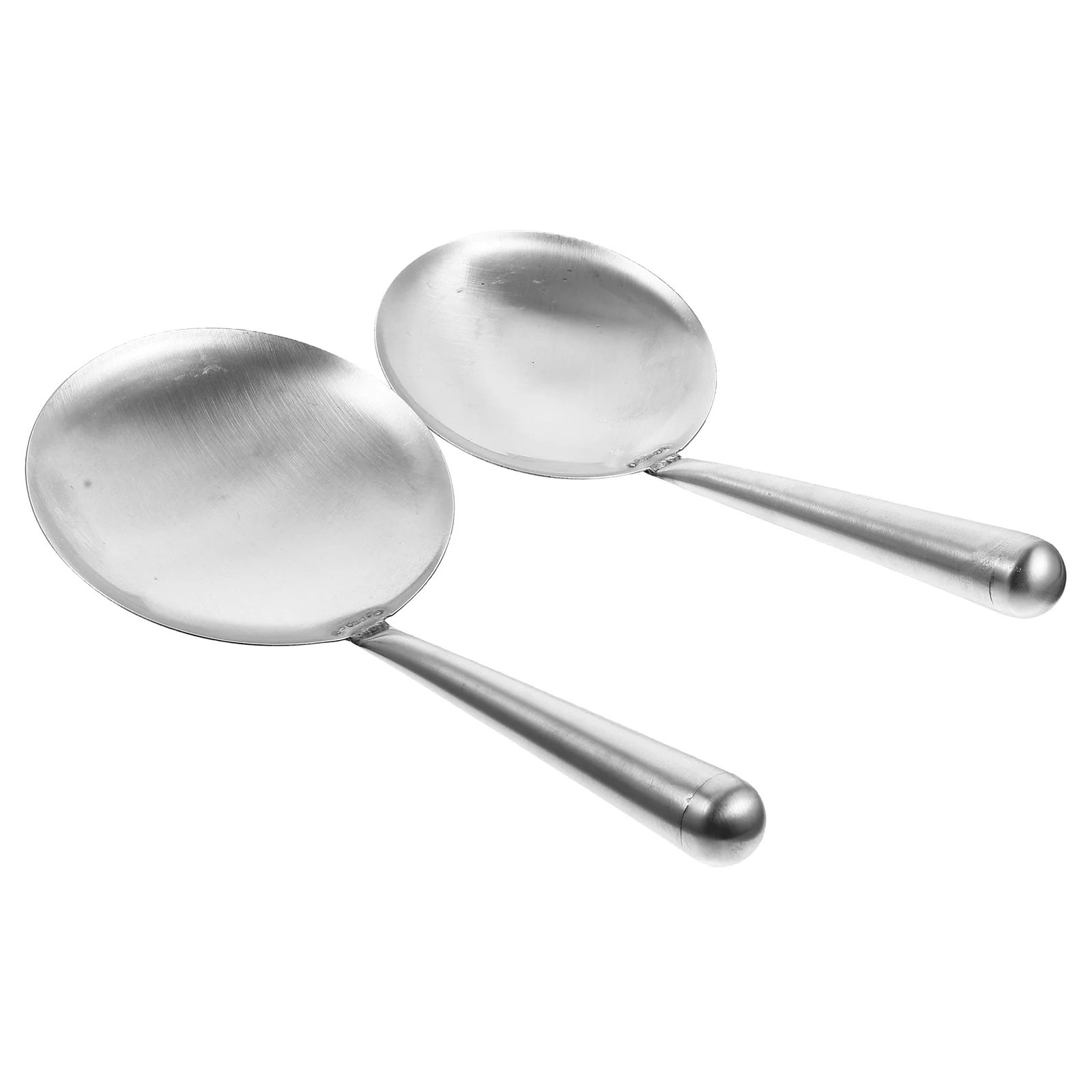 

2Pcs Stainless Steel Tofu Spoons Flat Bottom Soup Ladle Large Serving Spoon Oil Separator Ladle with Long Handle Cooking Gadget