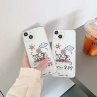 snoopy family cartoon phone case for iphone 13 12 11 pro max xr xs max 8 x 7 2022 shockproof transparent soft silicone case gift