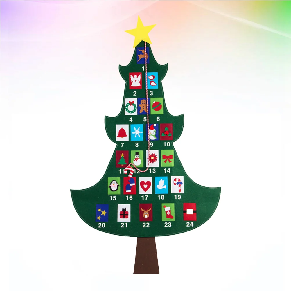 

Creative Christmas Countdown Calendar Hanging Felt Christmas Tree Shape Decorations Advent Calendar Christmas Necessities