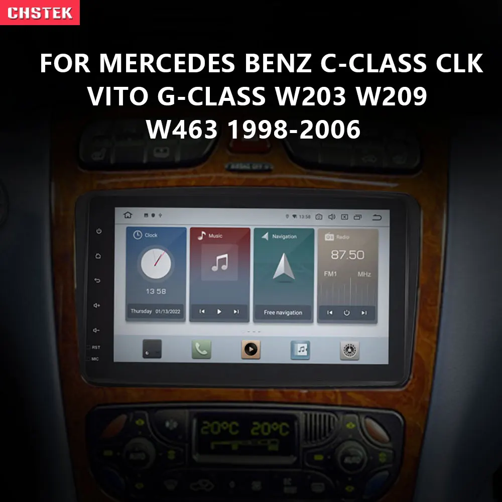 

CHSTEK 8" 1280*720P 8G+128G Car Media For Mercedes Benz C-Class CLK Vito G-Class W203 W209 W463 1998-2006.1 DSP 4G LTE WiFi GPS