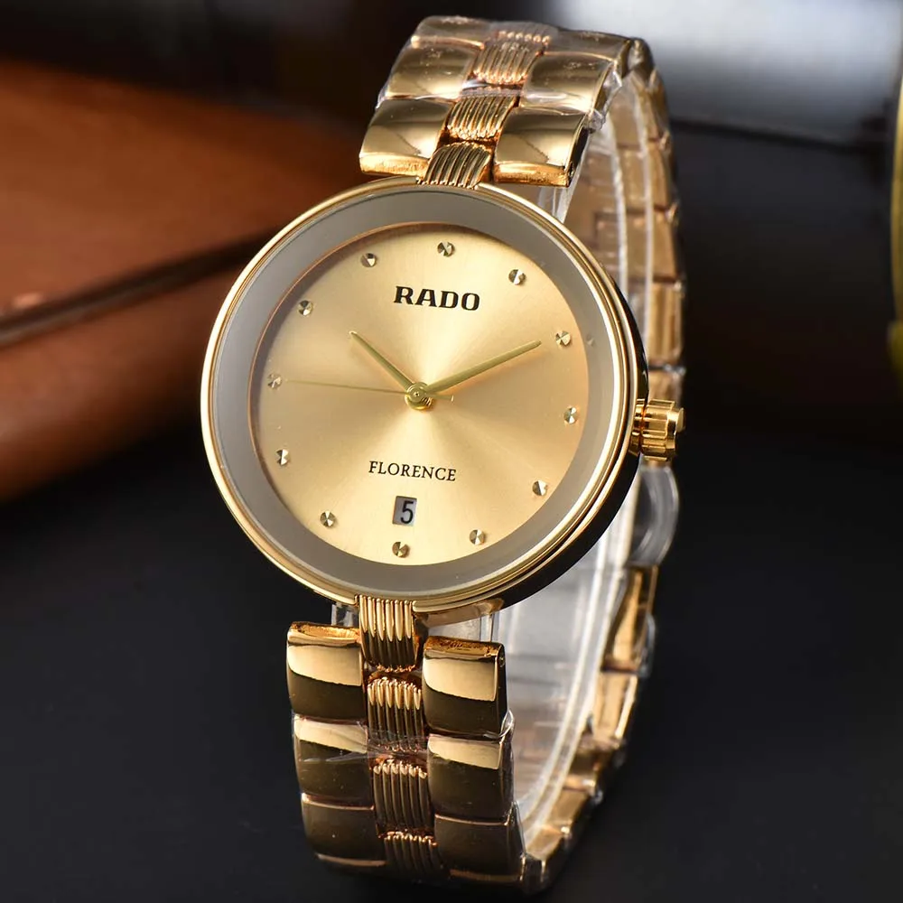 

Top Rado Original Brand Watches For Mens Luxury 18K Gold Florence Style Automatic Date WristWatch High Quality Sports AAA Clocks