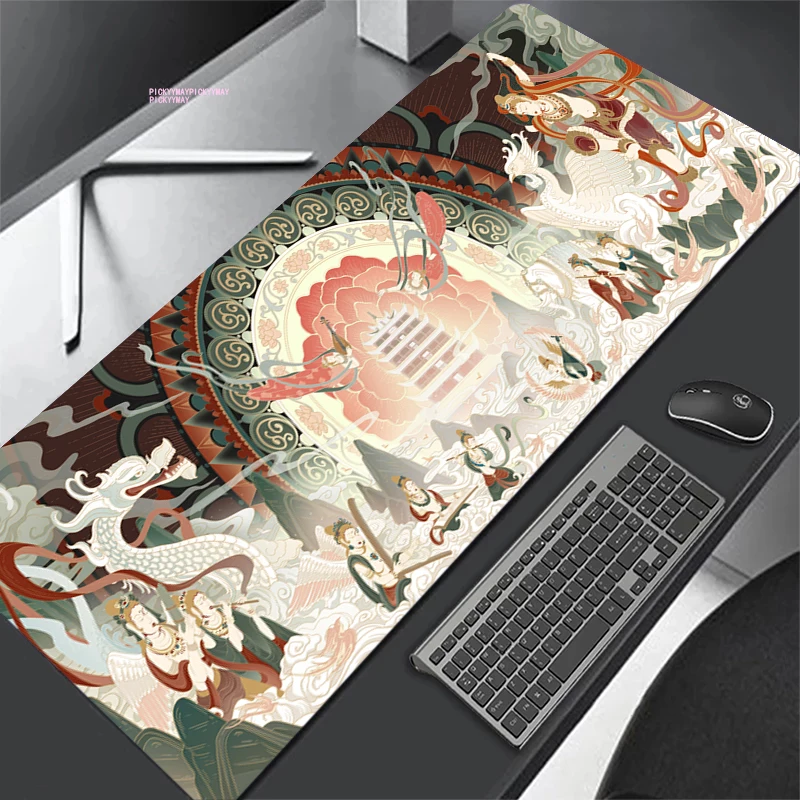 

Chinese Culture 80x30cm XXL Lock Edge Mousepads Large Gaming Mousepad Keyboard Mats Mouse Mat Beast Desk Pad For Gift Mouse Pads