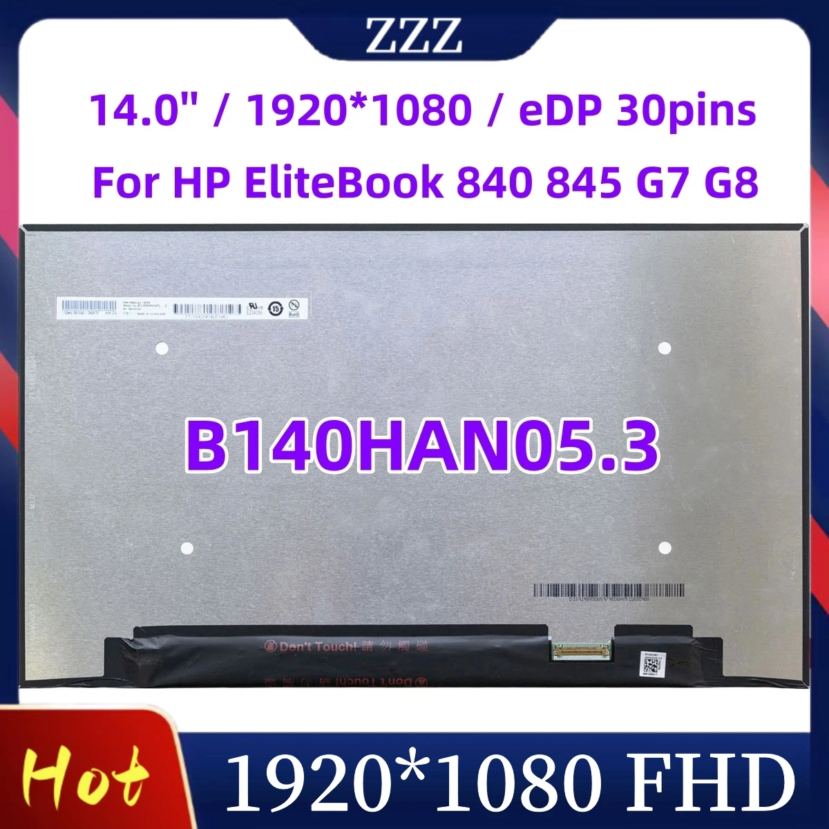 B140HAN05.3 14 0 "ЖК-экран для ноутбука IPS HP EliteBook 840 845 G7 G8 EDP 30-контактный FHD 1920x1080