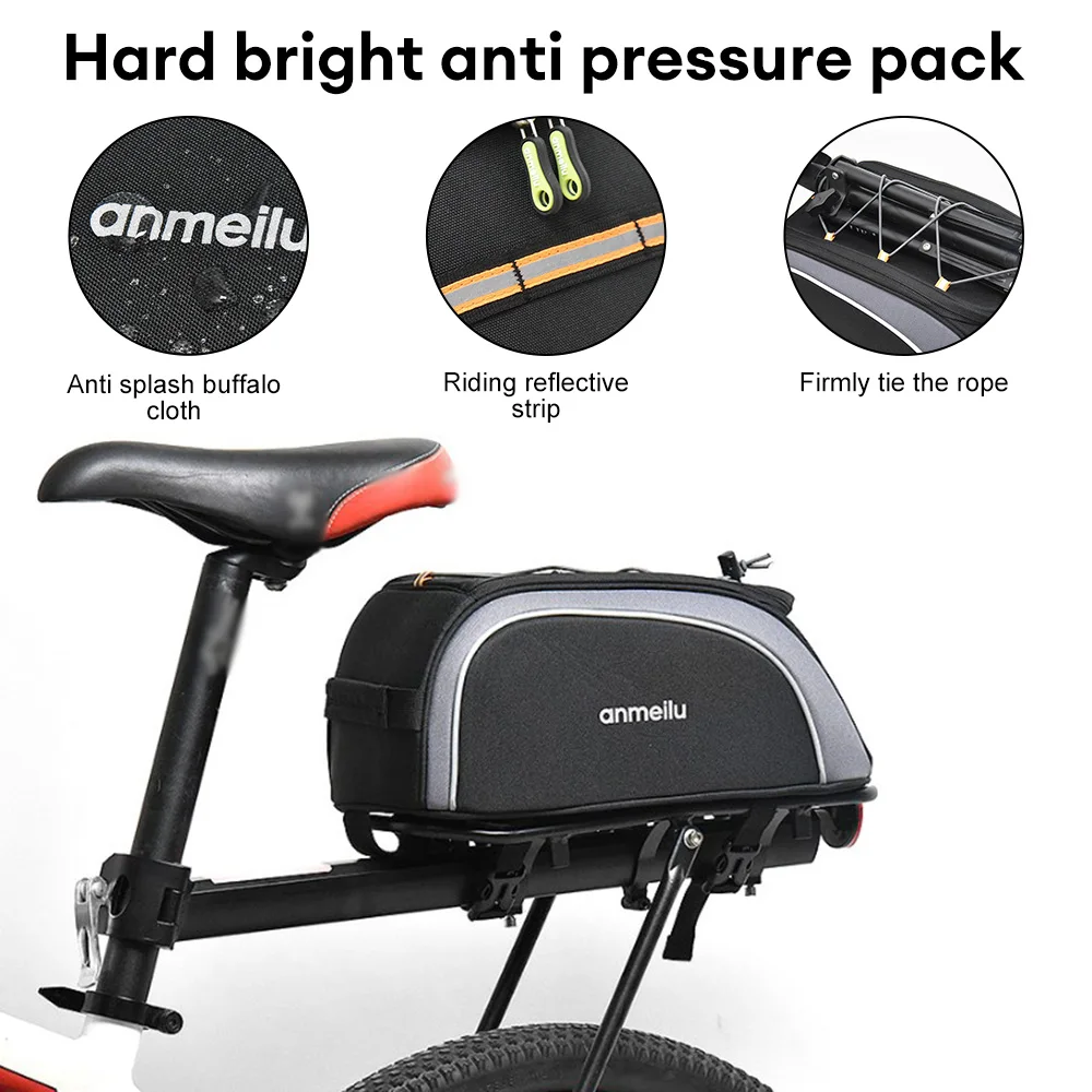 

8L Bicycle Rear Seat Bag Waterproof Cycling Bike MTB Mountain Bike Saddle Back Rack Trunk Bag Luggage Carrier Bike Pannier