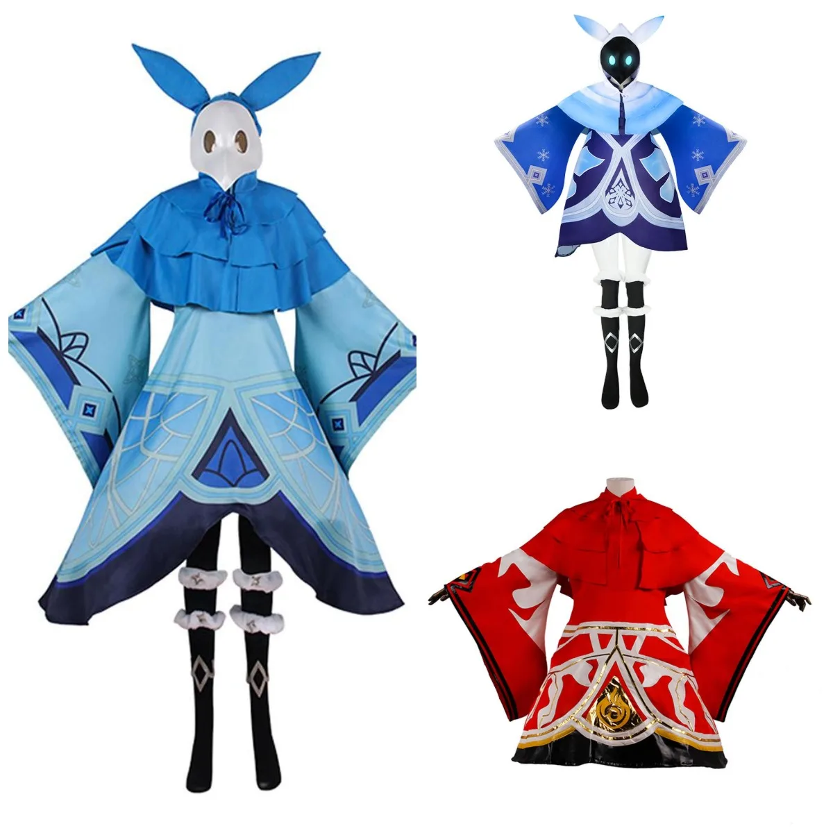 

Genshin Impact Hydro/Fire/Cryo Abyss Mage Cosplay Costume Dress Outfits Halloween Carnival Suit