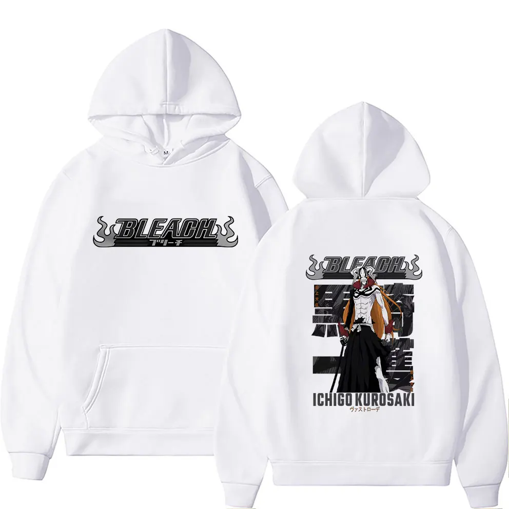 

Толстовка с рисунком аниме отбеливатель Kurosaki Ichigo Y2k Мужская толстовка в стиле хип-хоп с принтом манга Харадзюку для мужчин и женщин толстовки большого размера