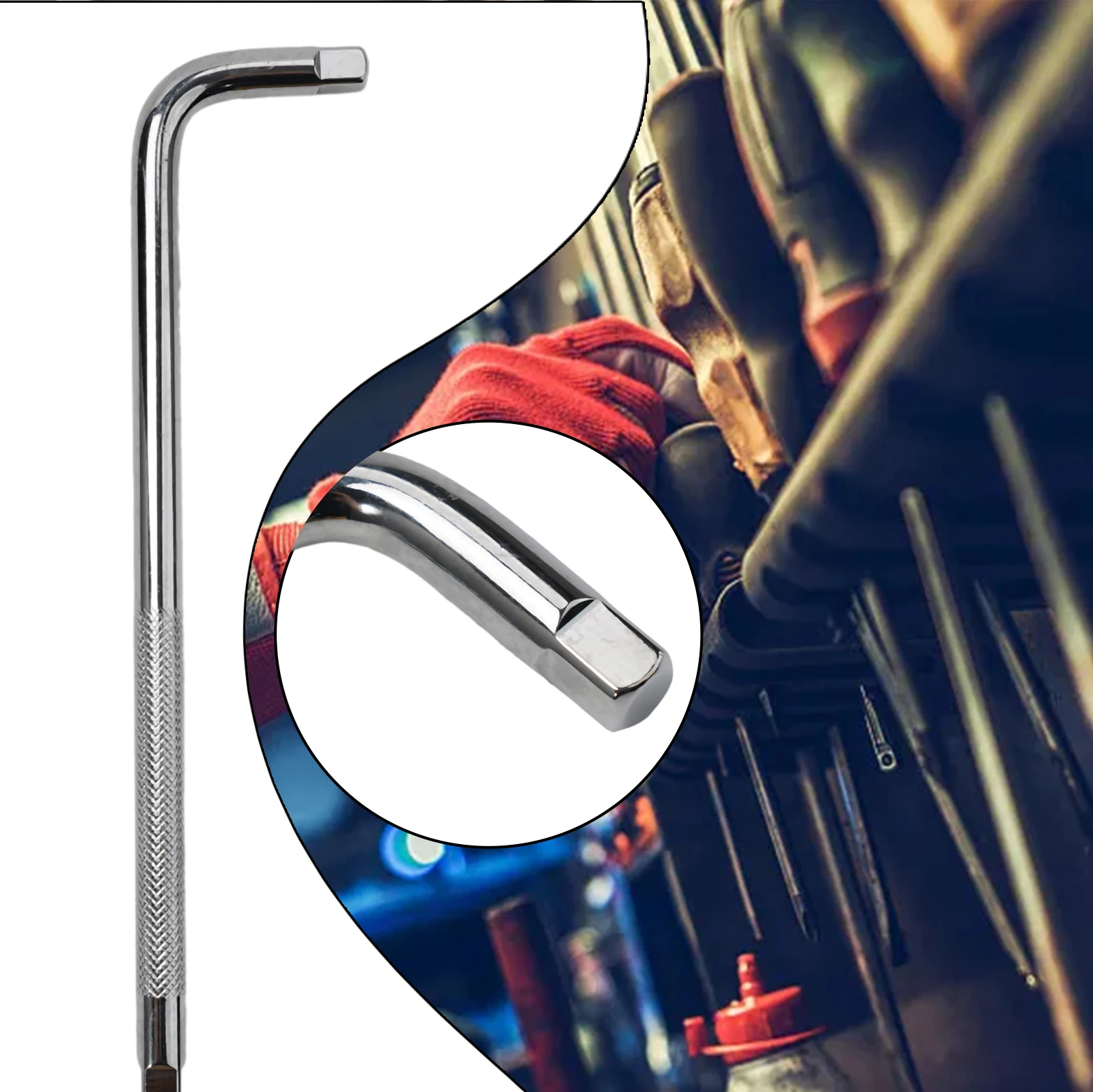 Гаечный ключ изогнутый стержень типа L Серебряный 1/2 дюйма 1/4 3/8 противоскользящий