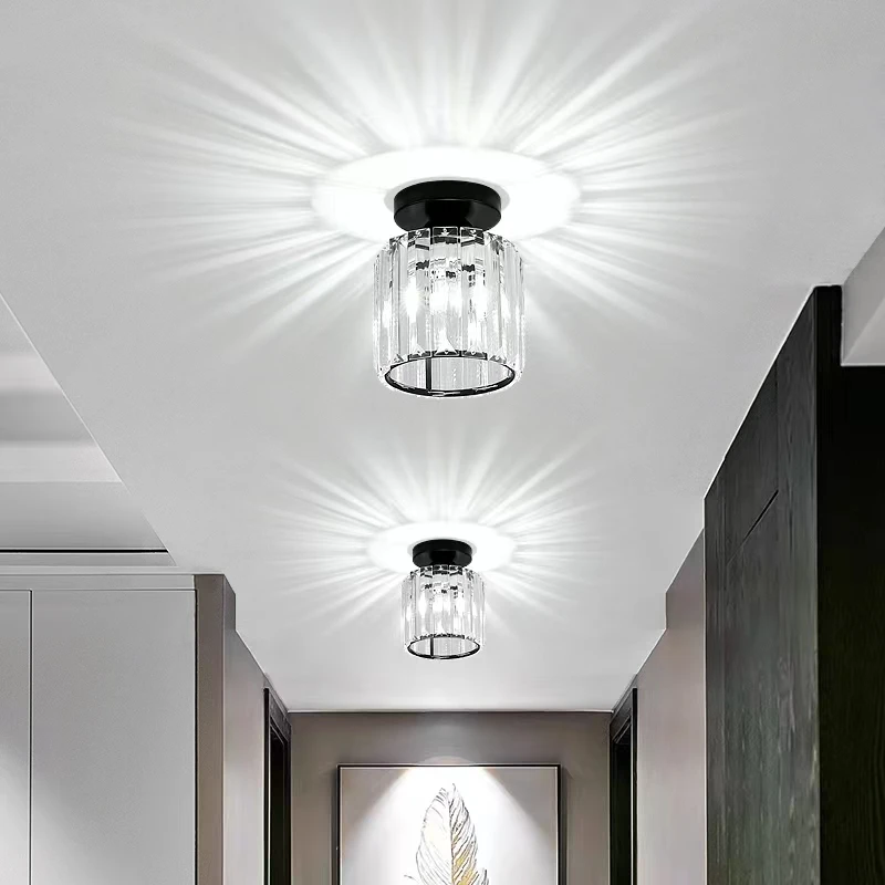 Nordic Crystal Ceiling Lamp Aisle Lights Corridor Porch Balcony Light Luxury Crystal Ceiling Lamps Luces Led Decoracion Led Lamp