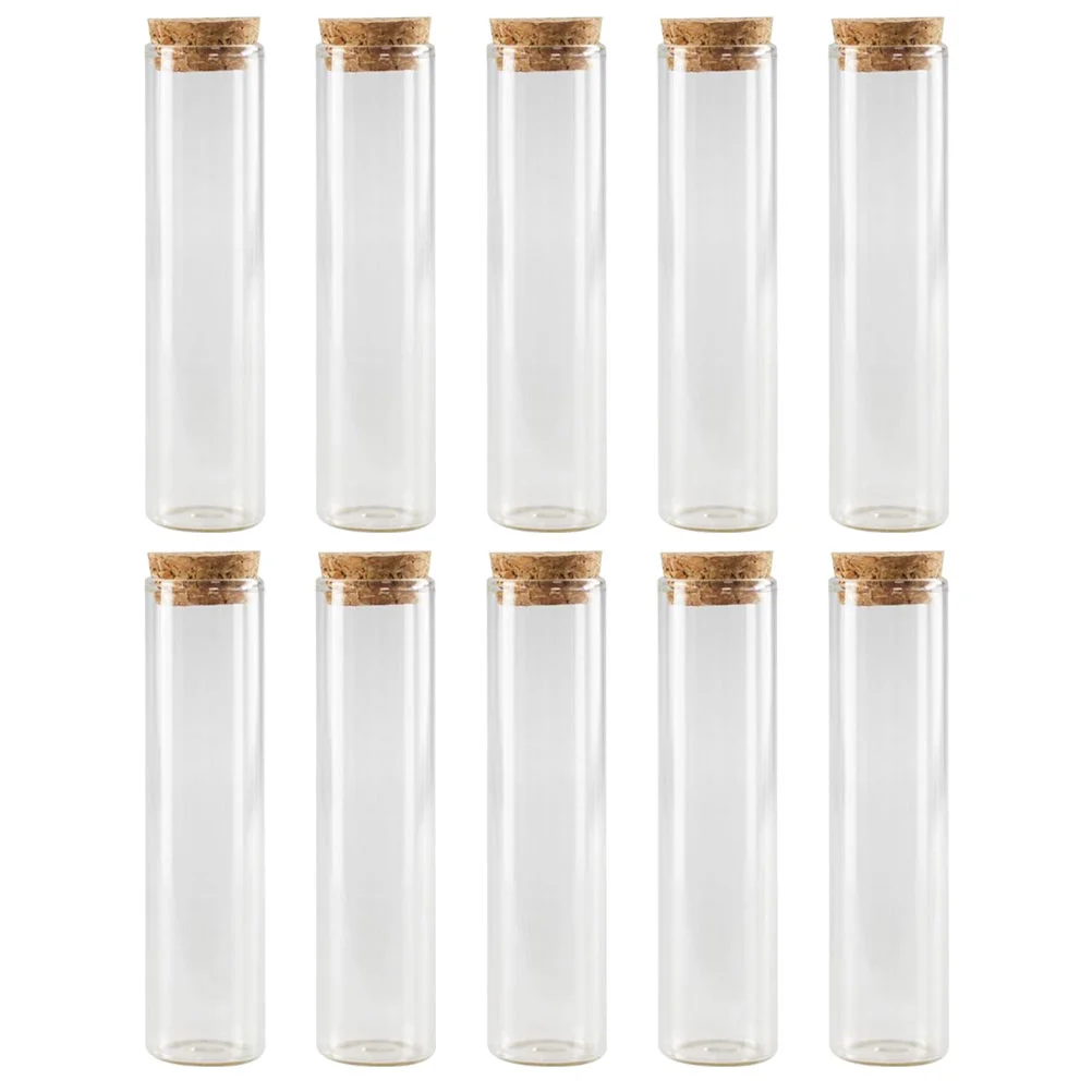 

10pcs Transparent Bottles Clear Glass Organizer with Leak-proof Cork Lids Glass Sub Tubes